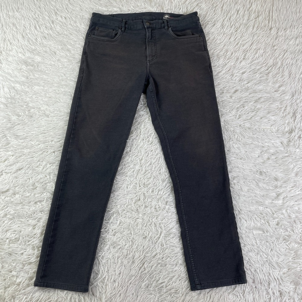 Faherty Pants Mens 33x32 Gray Stretch Terry 5 Pocket Athletic Fit Casual Men